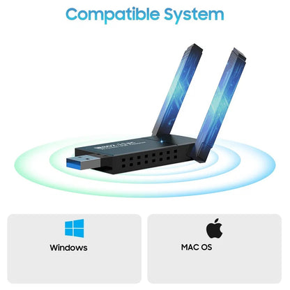 HomeNet Boost™ – AC1200 Dual-Band High-Speed USB 3.0 WiFi Adapter with Long-Range Antennas